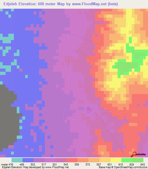 Edjeleh,Algeria Elevation Map