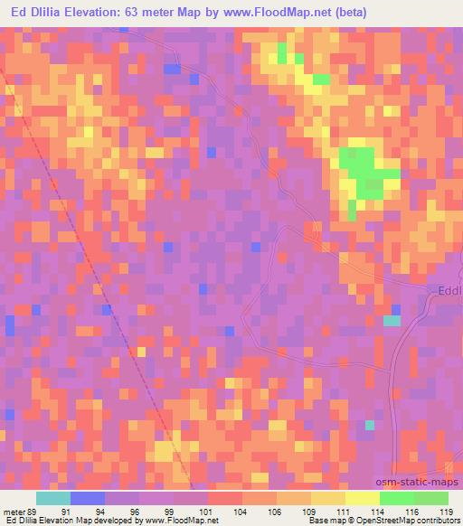 Ed Dlilia,Algeria Elevation Map