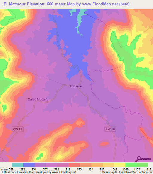 El Matmour,Algeria Elevation Map