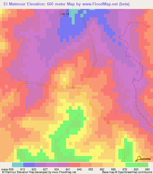 El Matmour,Algeria Elevation Map