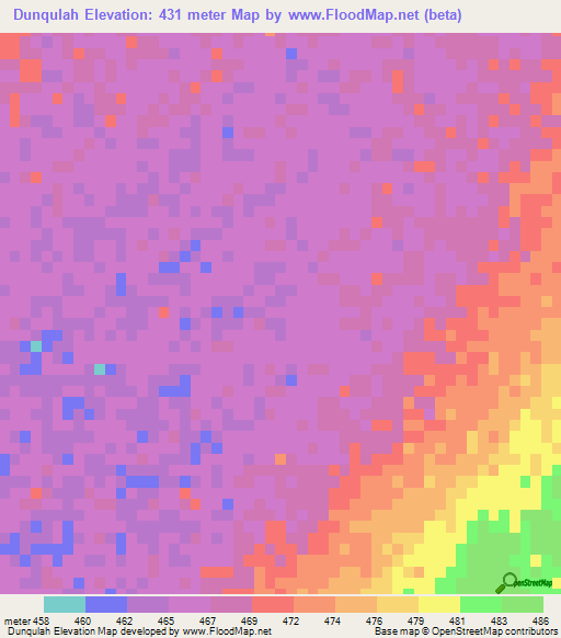 Dunqulah,Algeria Elevation Map