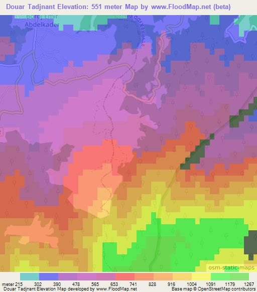 Douar Tadjnant,Algeria Elevation Map