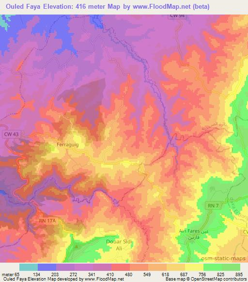 Ouled Faya,Algeria Elevation Map