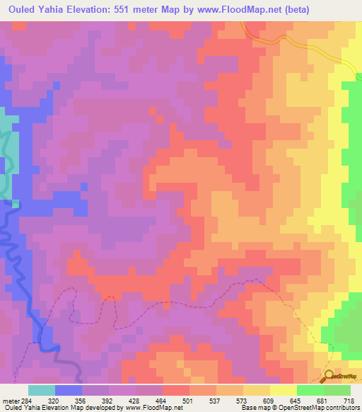 Ouled Yahia,Algeria Elevation Map