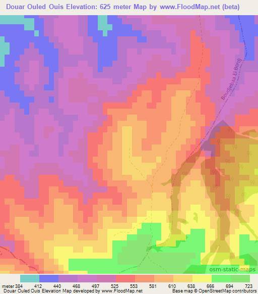 Douar Ouled Ouis,Algeria Elevation Map