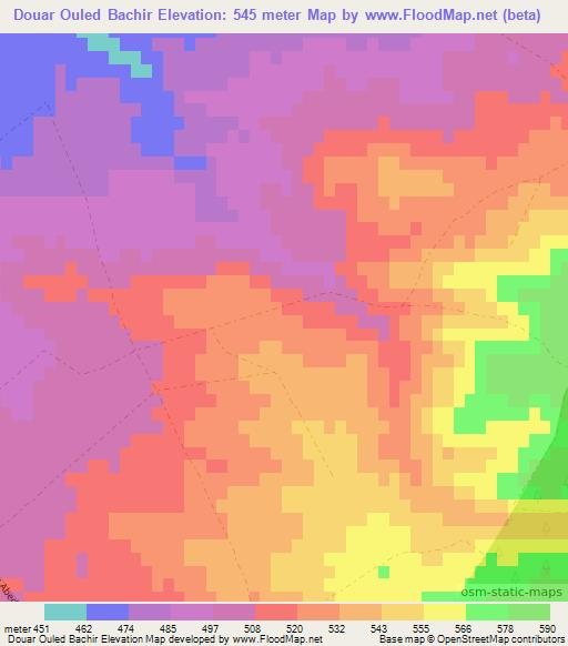 Douar Ouled Bachir,Algeria Elevation Map
