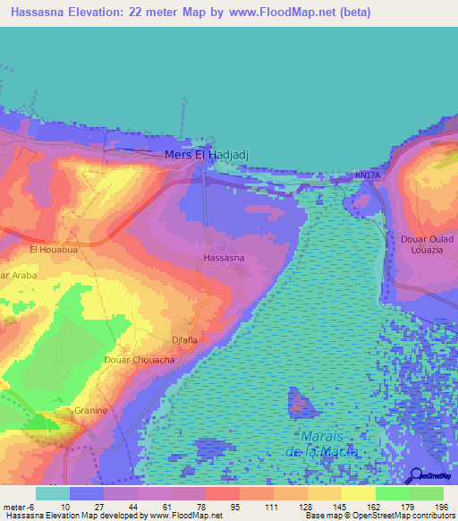 Hassasna,Algeria Elevation Map
