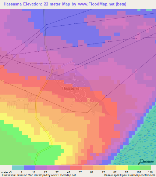 Hassasna,Algeria Elevation Map