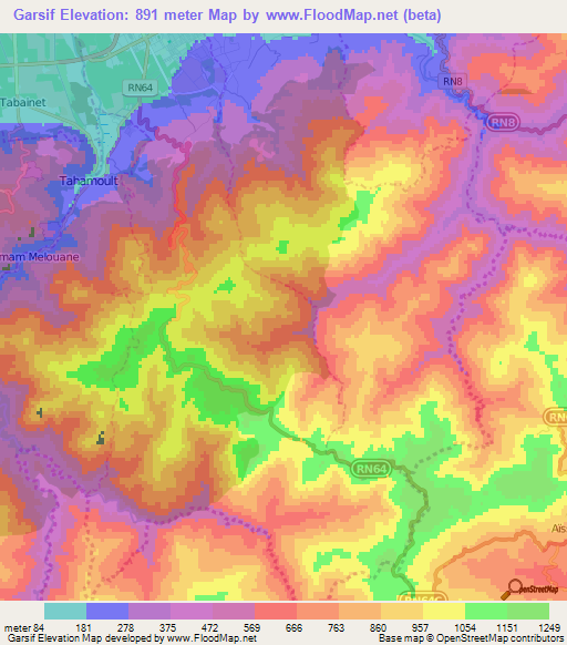 Garsif,Algeria Elevation Map