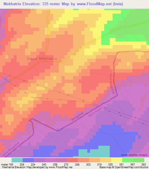 Mekhatria,Algeria Elevation Map