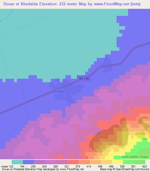 Douar el Khedaida,Algeria Elevation Map