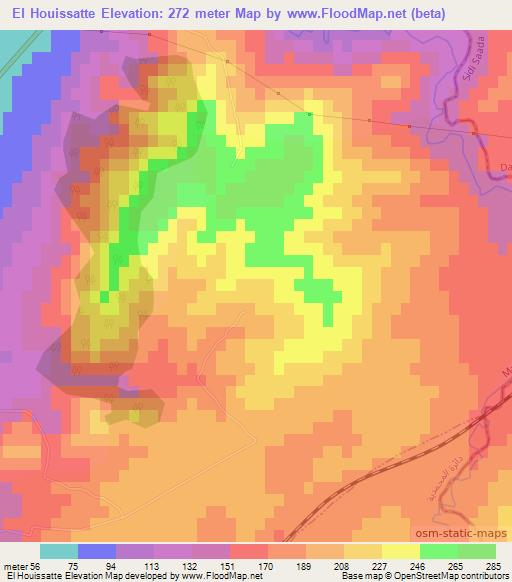 El Houissatte,Algeria Elevation Map