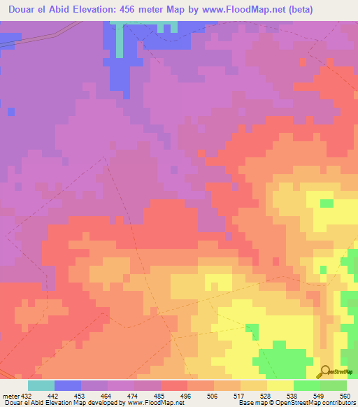 Douar el Abid,Algeria Elevation Map