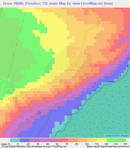 Douar Djfafla,Algeria Elevation Map