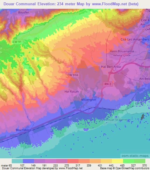 Douar Communal,Algeria Elevation Map