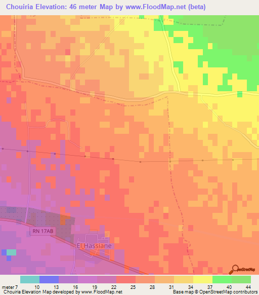 Chouiria,Algeria Elevation Map