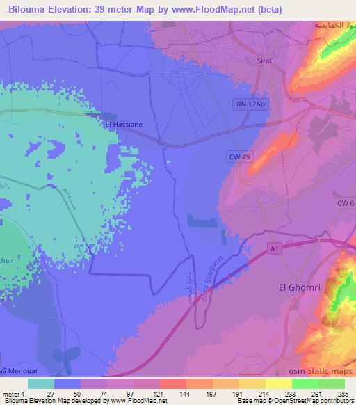 Bilouma,Algeria Elevation Map