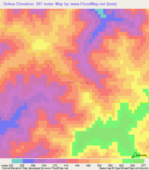 Dokna,Algeria Elevation Map