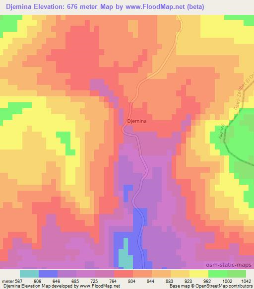 Djemina,Algeria Elevation Map