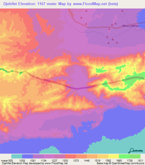 Djehifet,Algeria Elevation Map