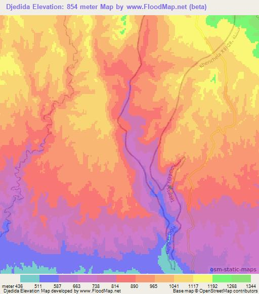 Djedida,Algeria Elevation Map
