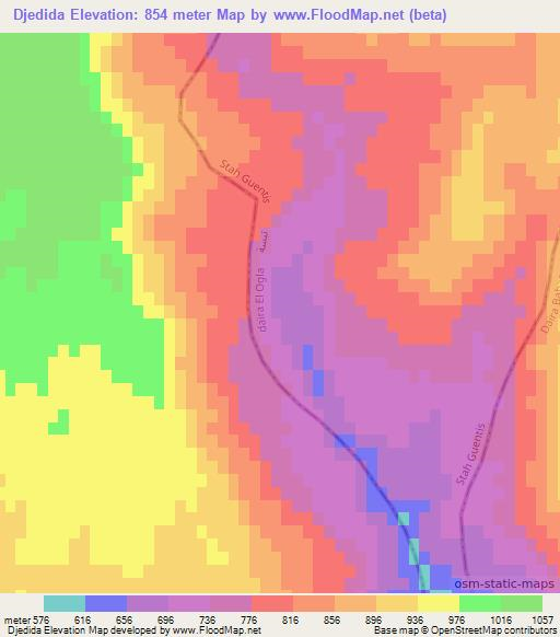 Djedida,Algeria Elevation Map