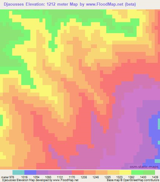 Djaousses,Algeria Elevation Map