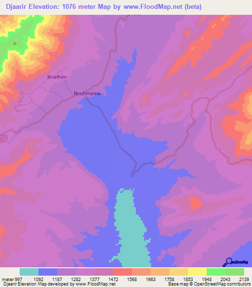 Djaarir,Algeria Elevation Map