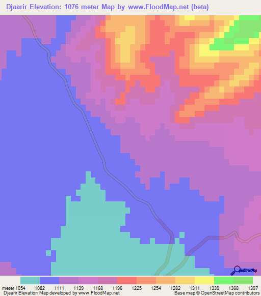 Djaarir,Algeria Elevation Map