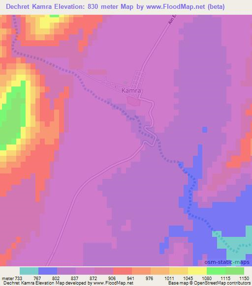 Dechret Kamra,Algeria Elevation Map