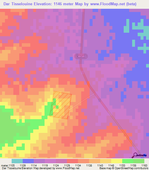 Dar Tisselouine,Algeria Elevation Map