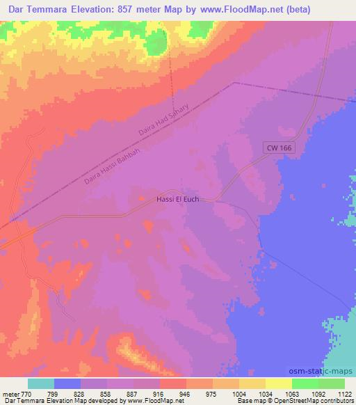 Dar Temmara,Algeria Elevation Map