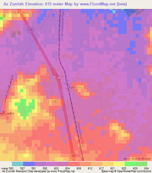 Az Zumlah,Jordan Elevation Map