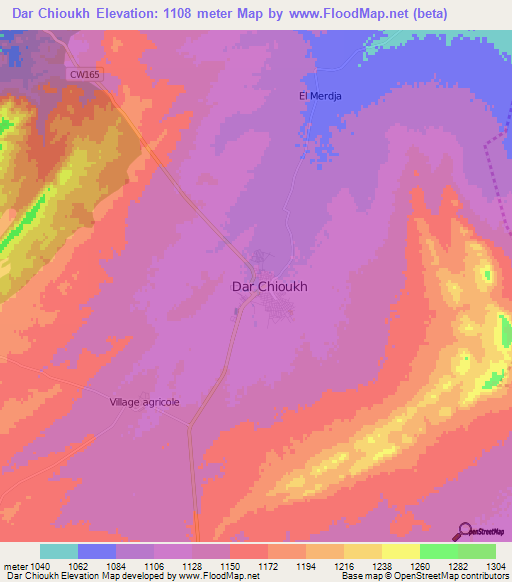 Dar Chioukh,Algeria Elevation Map