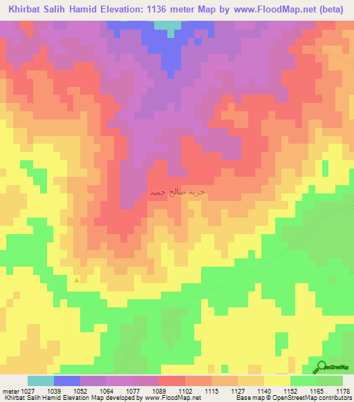 Khirbat Salih Hamid,Syria Elevation Map