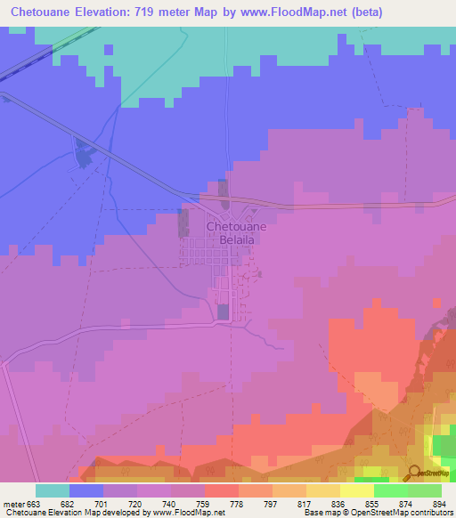 Chetouane,Algeria Elevation Map