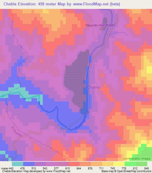 Chebla,Algeria Elevation Map