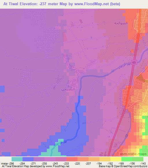 At Tiwal,Jordan Elevation Map