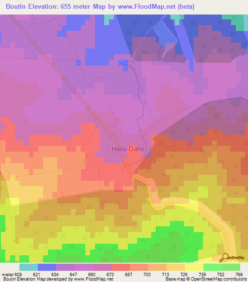 Boutin,Algeria Elevation Map