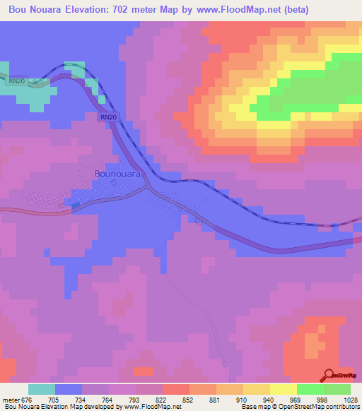 Bou Nouara,Algeria Elevation Map