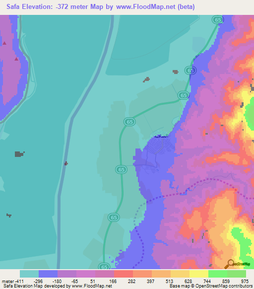 Safa,Jordan Elevation Map