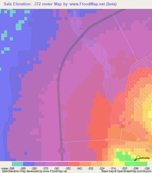 Safa,Jordan Elevation Map