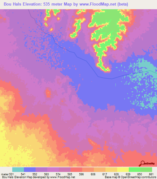 Bou Hals,Algeria Elevation Map