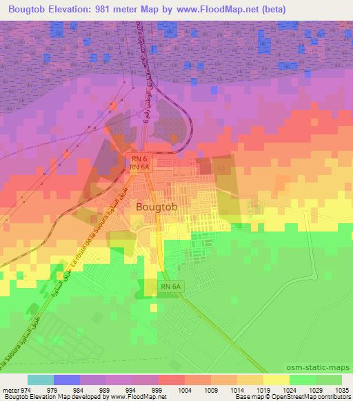 Bougtob,Algeria Elevation Map