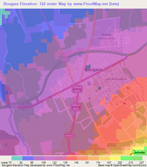 Bougara,Algeria Elevation Map