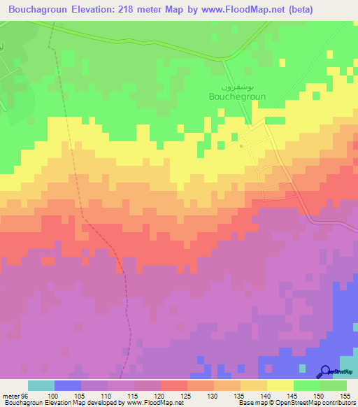 Bouchagroun,Algeria Elevation Map