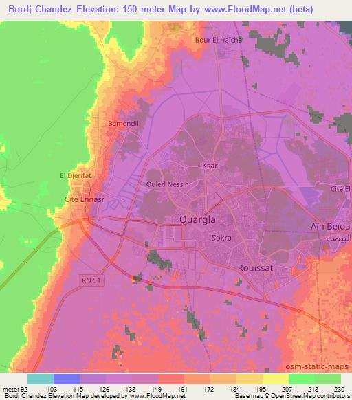 Bordj Chandez,Algeria Elevation Map