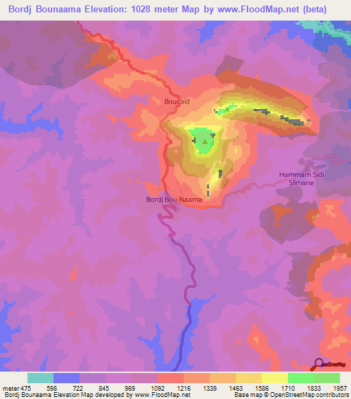 Bordj Bounaama,Algeria Elevation Map