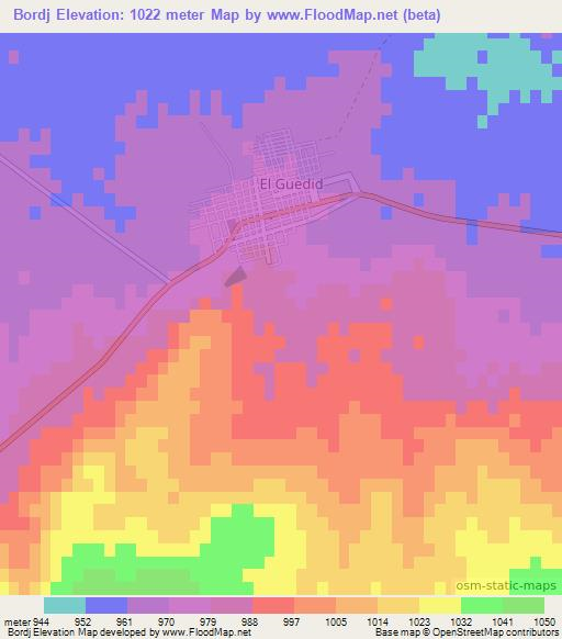 Bordj,Algeria Elevation Map