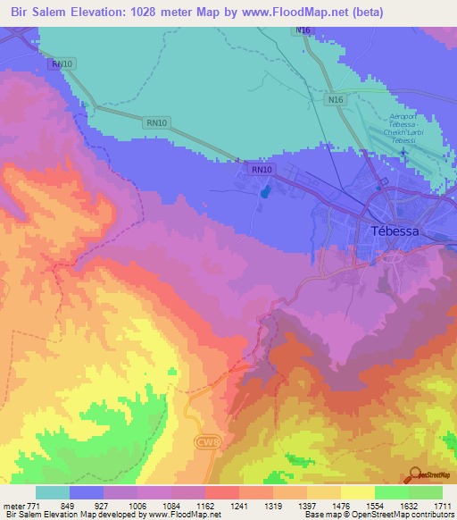 Bir Salem,Algeria Elevation Map